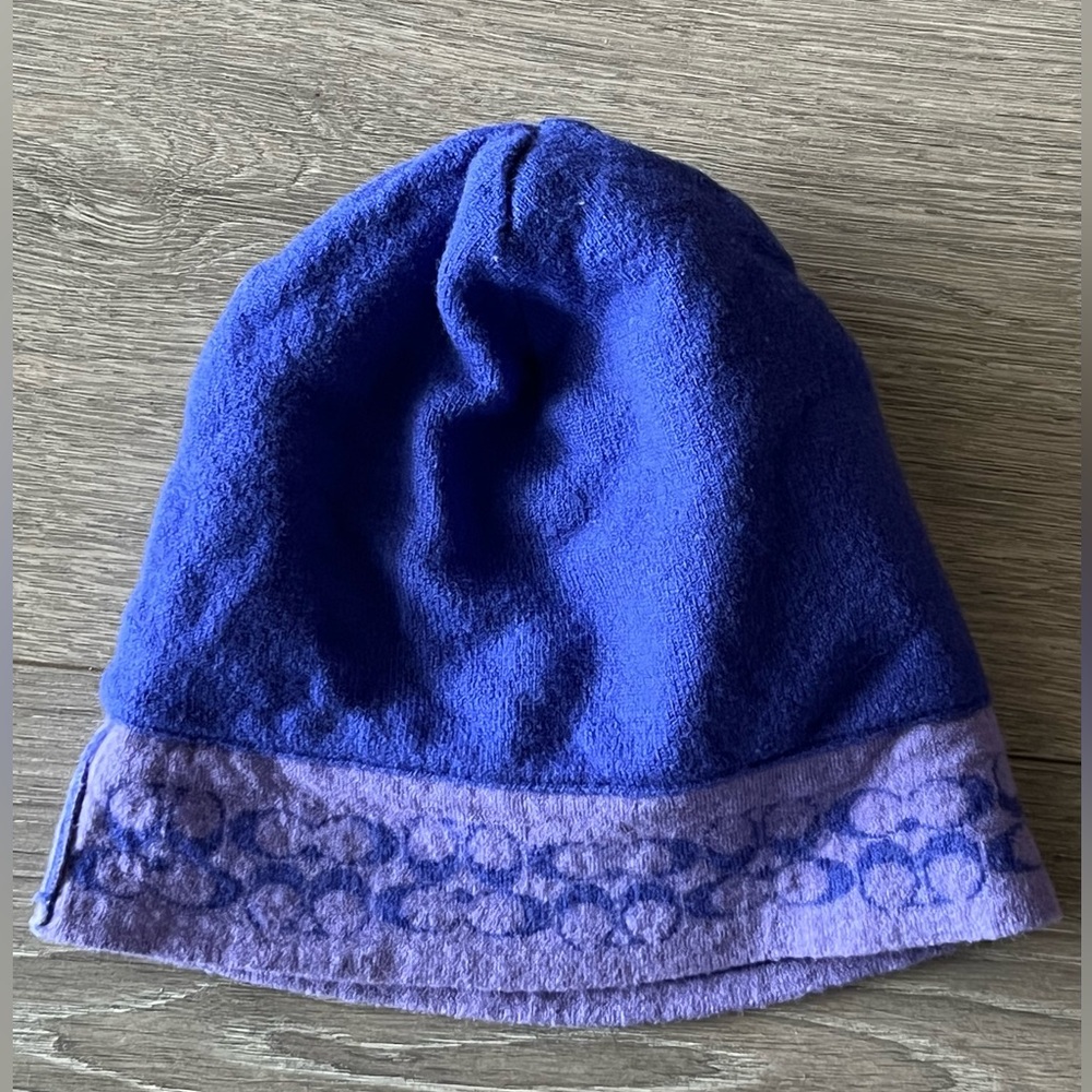 EUC Coach Blue/Purple Beanie One Size - Picture 2 of 4